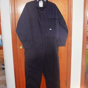 Large Like New Men's Coveralls Dark Blue Front Snap and Zipper